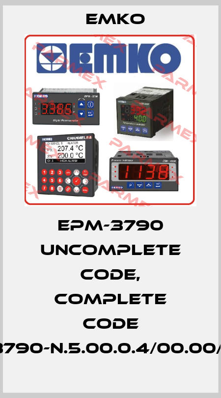 EPM-3790 uncomplete code, complete code EPM-3790-N.5.00.0.4/00.00/1.0.0.0 EMKO
