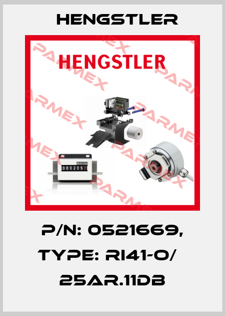p/n: 0521669, Type: RI41-O/   25AR.11DB Hengstler