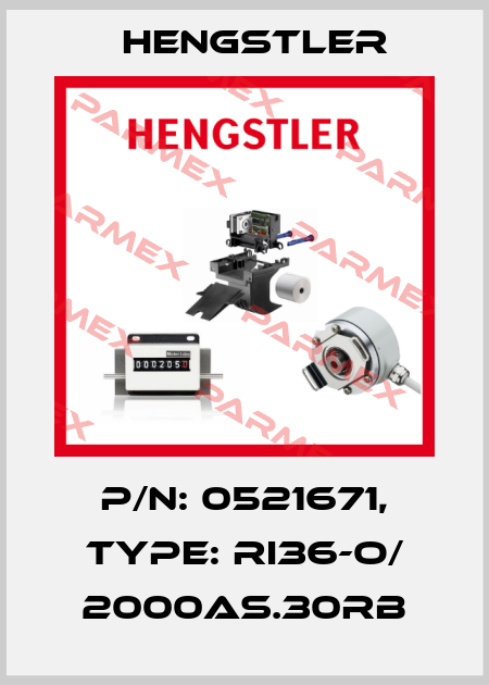 p/n: 0521671, Type: RI36-O/ 2000AS.30RB Hengstler