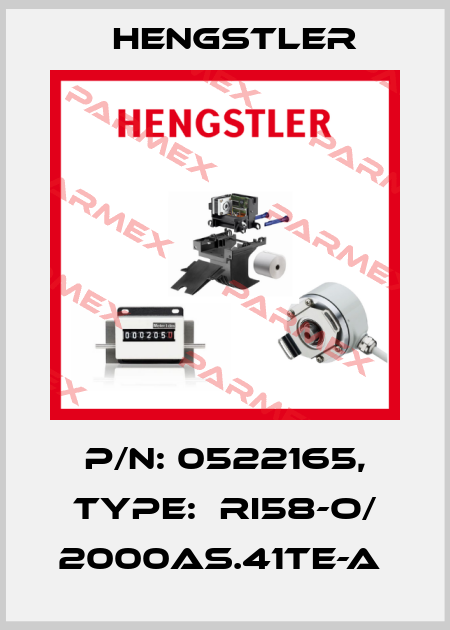 P/N: 0522165, Type:  RI58-O/ 2000AS.41TE-A  Hengstler