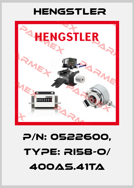 p/n: 0522600, Type: RI58-O/ 400AS.41TA Hengstler