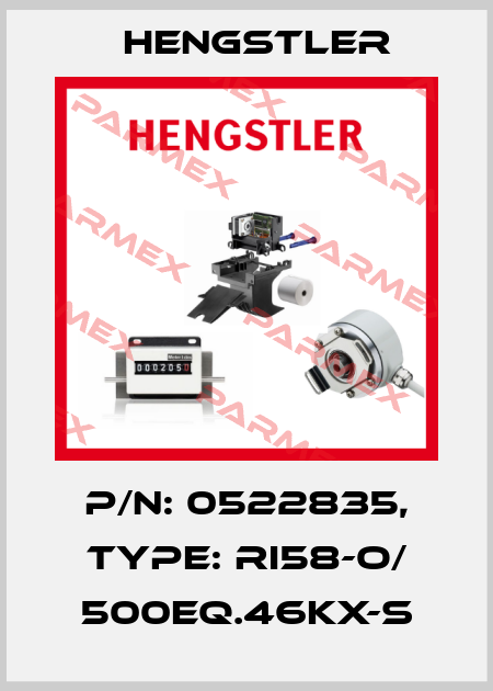p/n: 0522835, Type: RI58-O/ 500EQ.46KX-S Hengstler