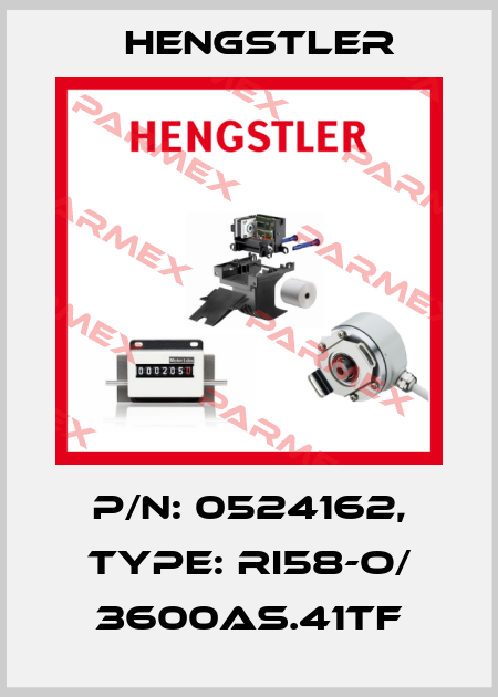 p/n: 0524162, Type: RI58-O/ 3600AS.41TF Hengstler