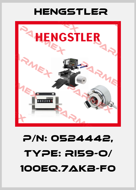 p/n: 0524442, Type: RI59-O/ 100EQ.7AKB-F0 Hengstler