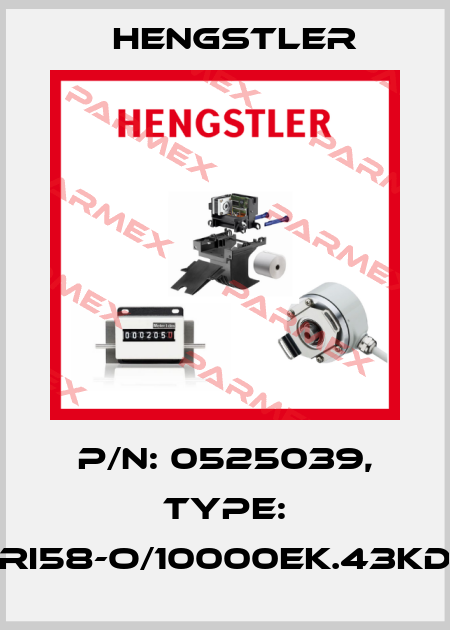 p/n: 0525039, Type: RI58-O/10000EK.43KD Hengstler