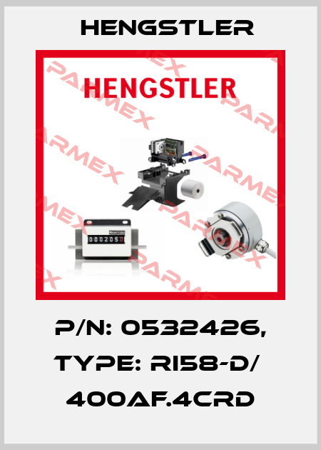 p/n: 0532426, Type: RI58-D/  400AF.4CRD Hengstler