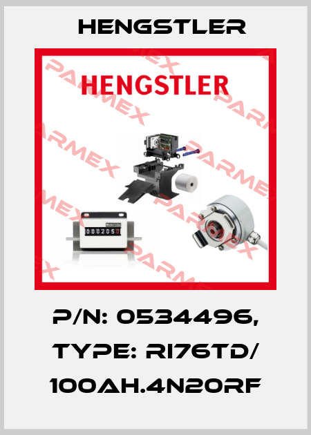 p/n: 0534496, Type: RI76TD/ 100AH.4N20RF Hengstler