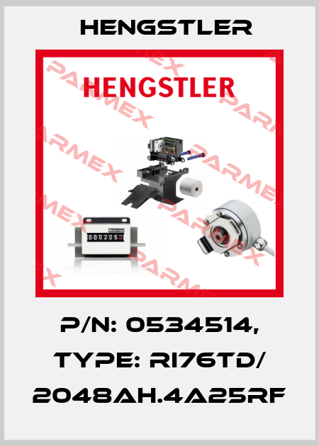p/n: 0534514, Type: RI76TD/ 2048AH.4A25RF Hengstler
