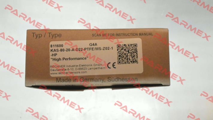 p/n: 811600, Type: KAS-80-20-A-D22-PTFE/MS-Z02-1-HP Rechner