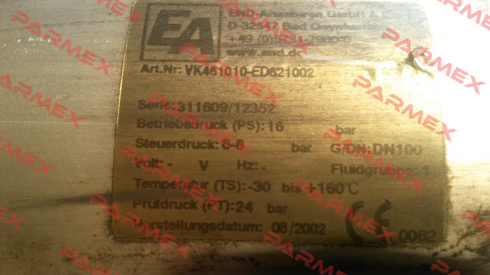 VK461010-ED621002 End Armaturen