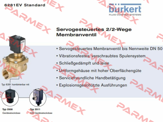 2/2-Wege-Magnetventil Typ:6281  Burkert