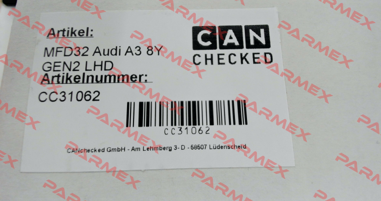 280156 / CANchecked MFD32 GEN 2 - 3.2" Display Audi A3 8Y - LHD CANchecked