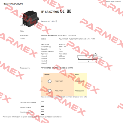 PFA9167A0420006 Ter Tecno Elettrica Ravasi