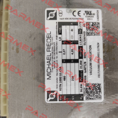0317/00001999 // RSTN1000UL-CSA 1,0kVA IPXXB Michael Riedel Transformatorenbau