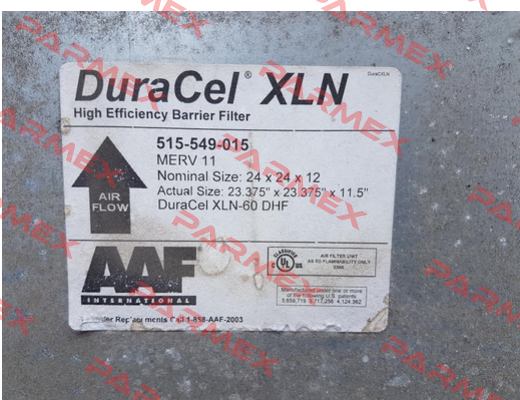 DuraCel XLN-60 DHF REPLACED BY DuraCel XL60N (M516-101-001)  AAF