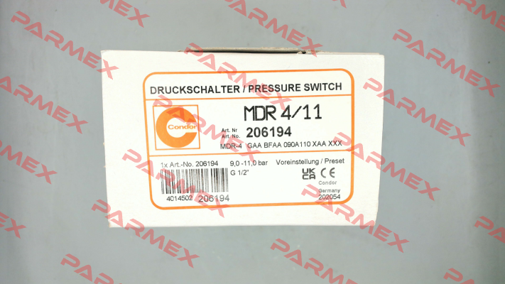 p/n: 206194; Type: MDR 4S/11 Condor