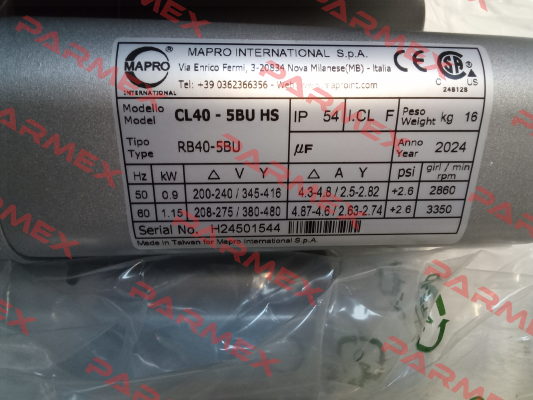 CL 40 HS kW 0,9 MAPRO International