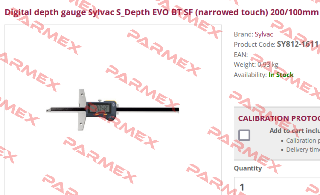 812.1611 (S-Depth EVO BT SF) Sylvac
