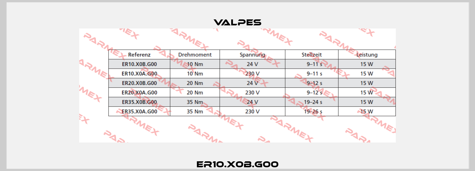 ER10.X0B.G00 Valpes