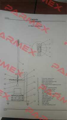 Upper wire fastening screw For TV/30/A  Ceramic Instruments