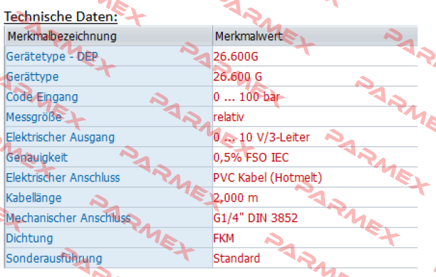 26.600G-1003-R-3-5-TM0-300-1-000 (OEM) Bd Sensors