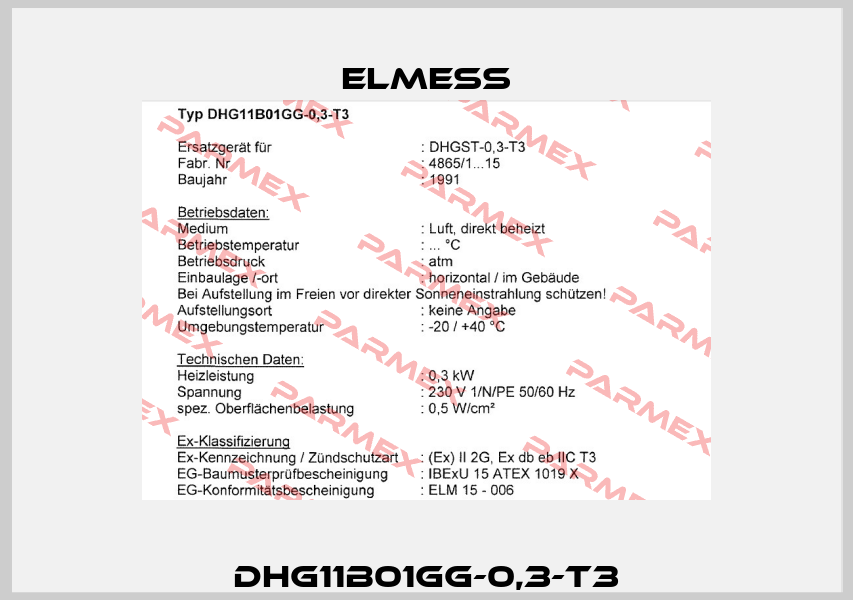 DHG11B01GG-0,3-T3 Elmess