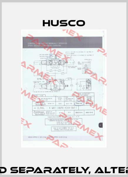 N564 Not sold separately, alternative 51086 Husco