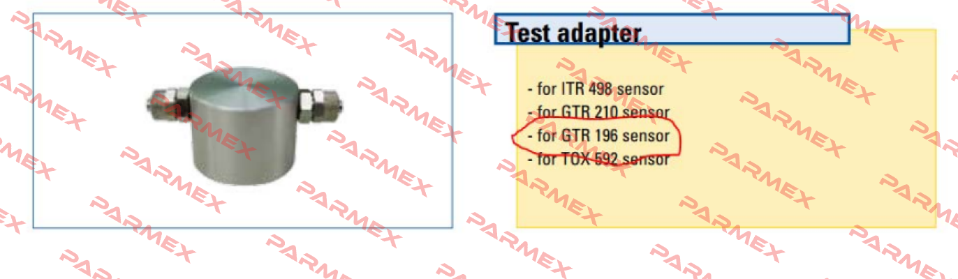 Flow adapter for GTR 196  Ados