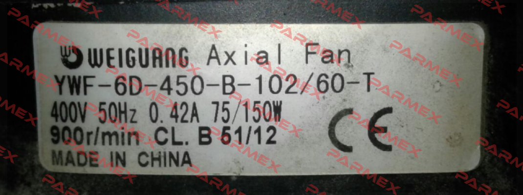 YWF-6D-450-B-102/60-T  Weiguang