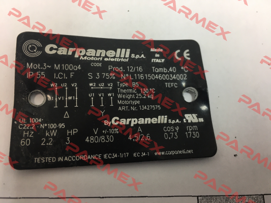 L116150460034002  OEM Carpanelli