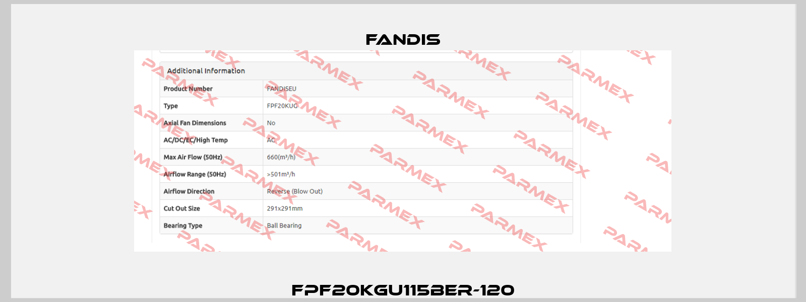 FPF20KGU115BER-120 Fandis