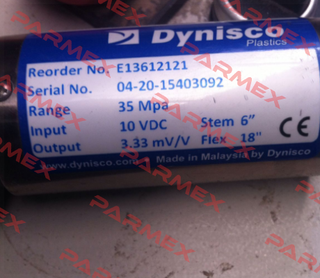 Model: E13612121    (ECHO-MV3-MPA-R21-UNF-HIR-S06-F18-NTR)  Dynisco