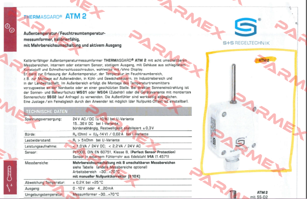 ATM2-U (p/n 1101-1141-0009-900) S+S REGELTECHNIK