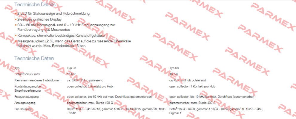DFMA Type:05 - Durchflussmenge 0,1-13l/h ProMinent