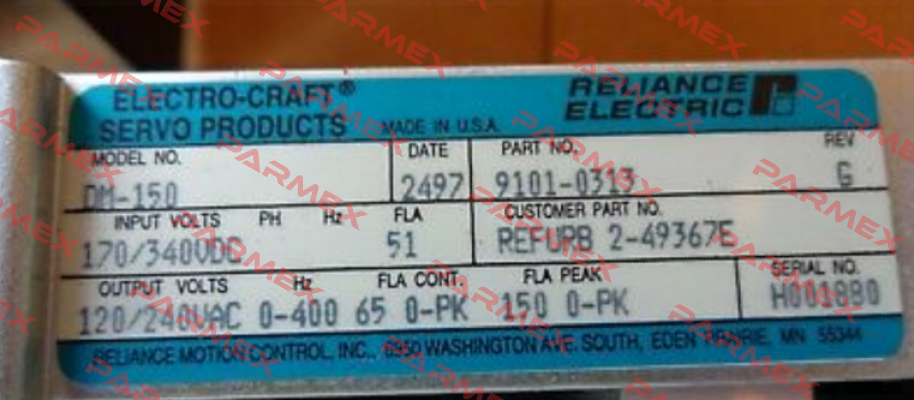 DM-150 (9101-0313) oem ElectroCraft