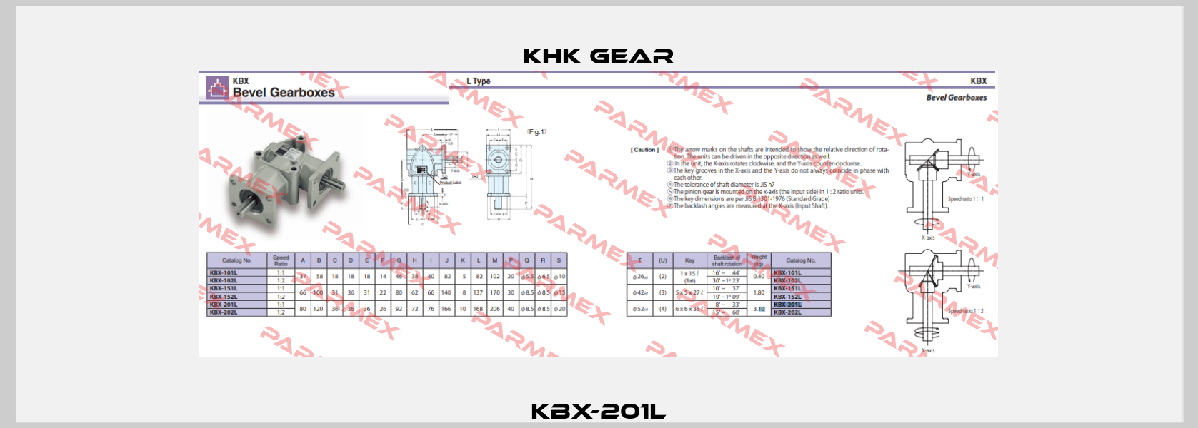 KBX-201L KHK GEAR