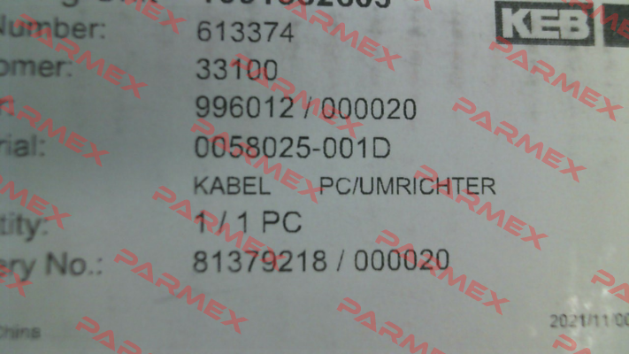 0058025-001D LAIPPLE KEB
