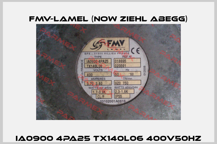 IA0900 4PA25 TX140L06 400V50HZ FMV-Lamel (now Ziehl Abegg)