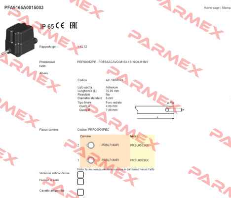 PFA9165A0015003 Ter Tecno Elettrica Ravasi
