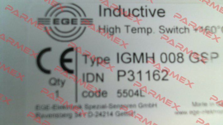 p/n: P31162, Type: IGMH 008 GSP Ege