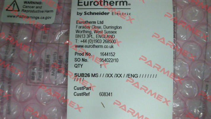 P/N: SUB26/MS//////ENG, Type: SUB26 Eurotherm