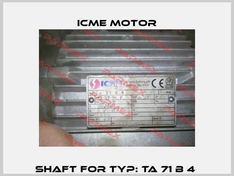 Shaft For TYP: TA 71 B 4  Icme Motor