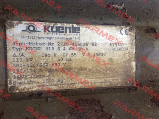 Cooling Fan For 2710 455036 02 79321  Küenle