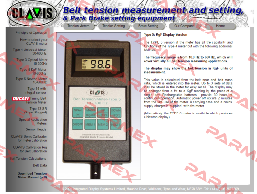 Type 5 acoustic belt meter  Clavis