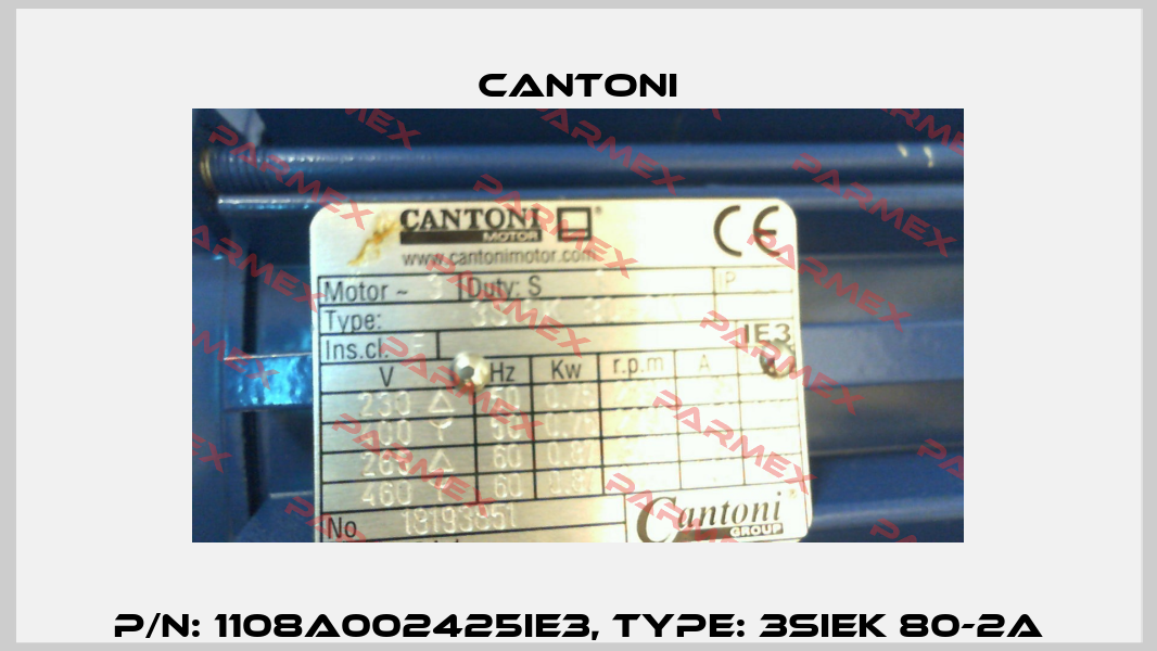 P/N: 1108A002425IE3, Type: 3SIEK 80-2A Cantoni