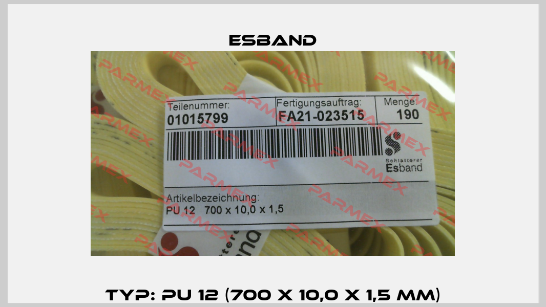 Typ: PU 12 (700 X 10,0 X 1,5 mm) Esband