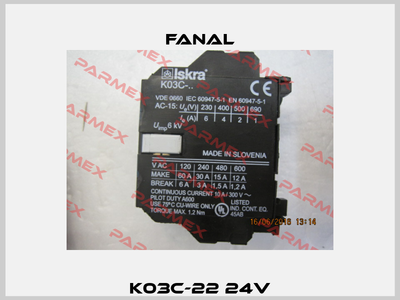 K03C-22 24V Fanal