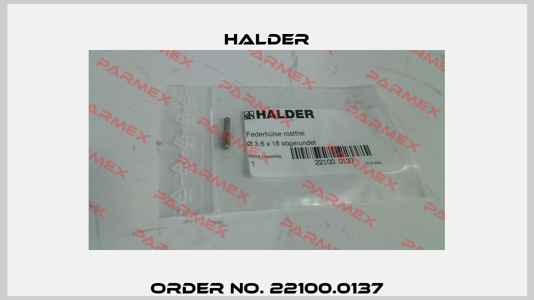 Order No. 22100.0137 Halder