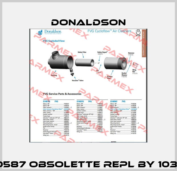 FVG160587 obsolette repl by 103-7663   Donaldson