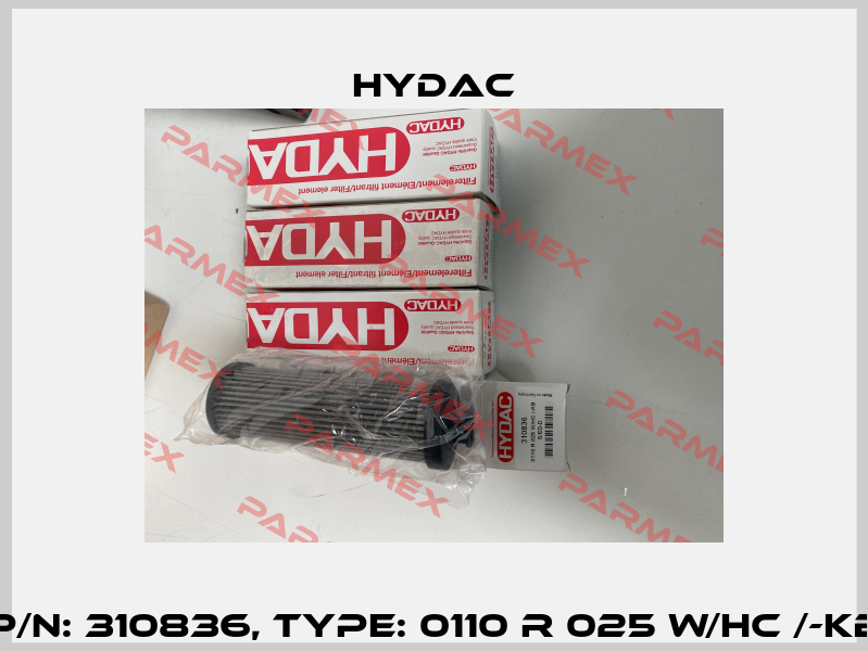 P/N: 310836, Type: 0110 R 025 W/HC /-KB Hydac